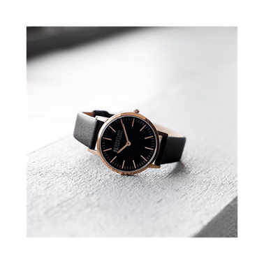 Petit/lady rosegold plated stainless steel black