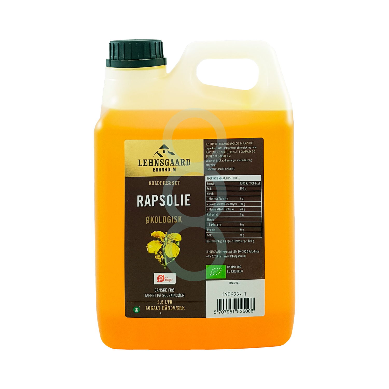 Rapsolie - Økologisk - 2,5 ltr 