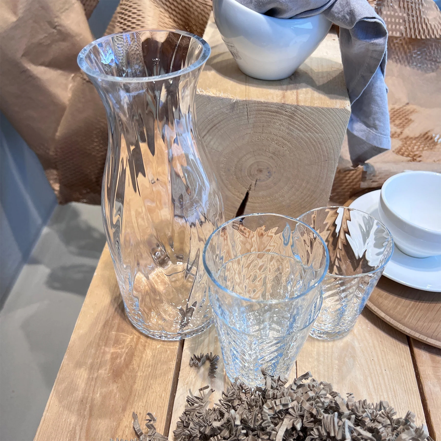 Baltic Seaglass - 1. stk Pitcher med 4. stk Herringbone Water