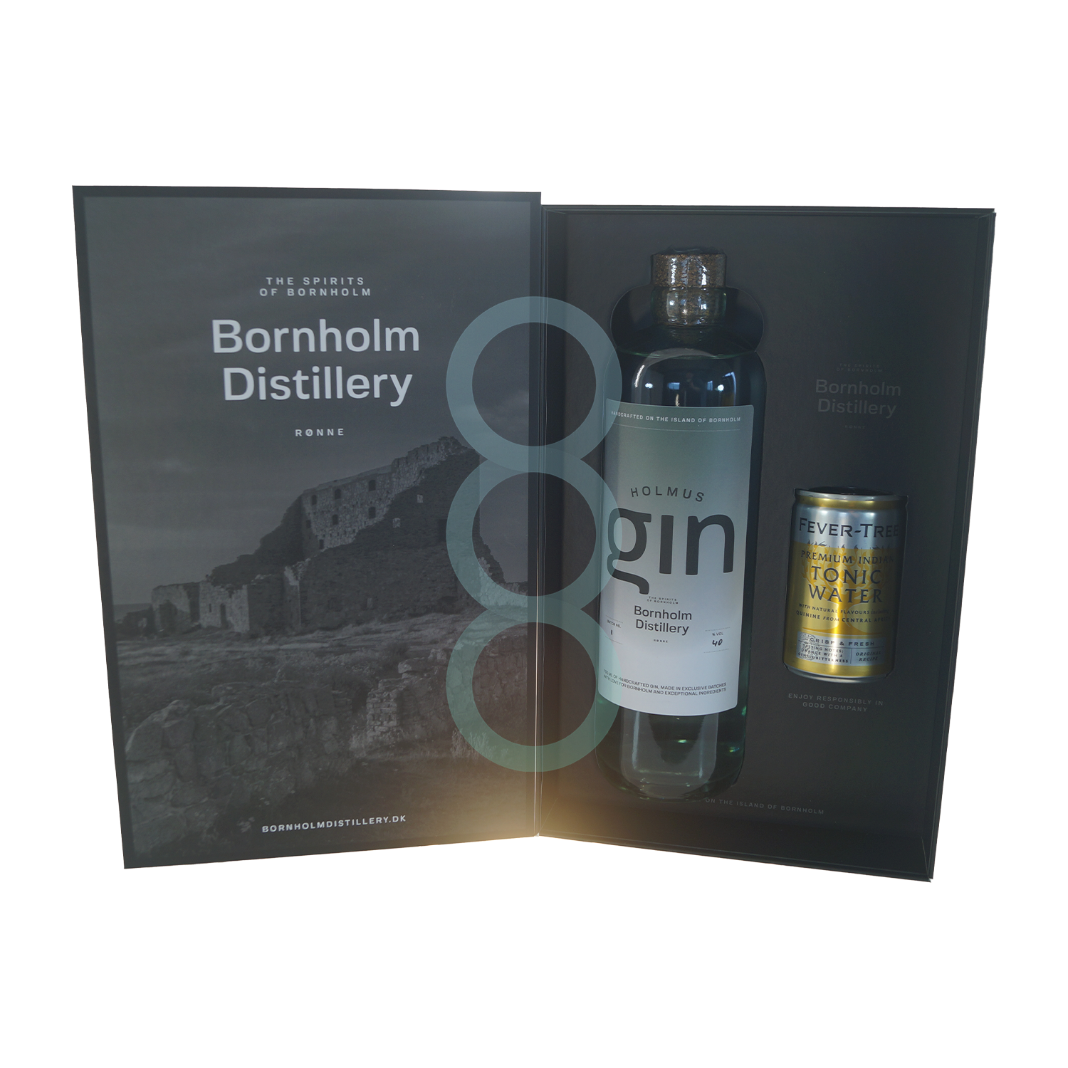 Gin, Holmus 40% 50cl-Gaveæske